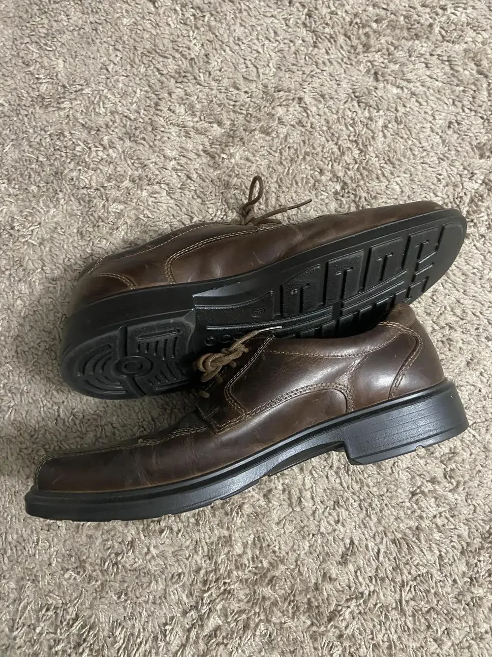 Ecco Biom Shoes Mens Size 11.5 Brown Leather Derby Oxford Lace Up Comfort